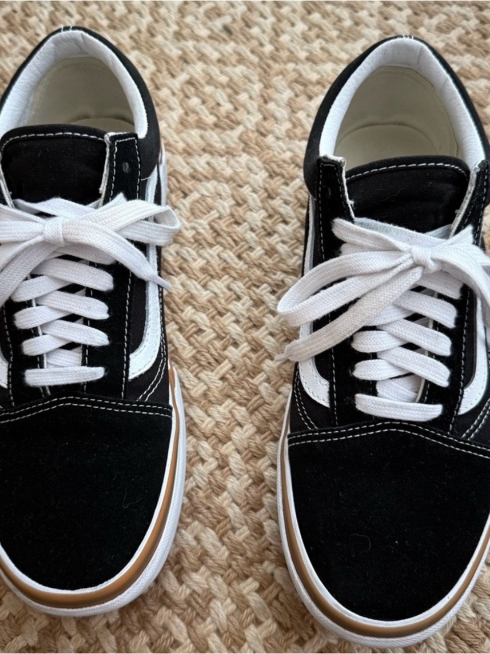 Vans Old Skool Stacked Black White Gum Canvas Platform Sneakers Shoes-Womens 7.5 - Picture 2 of 5